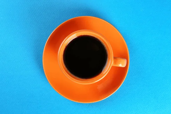 Caffè Tazza Sfondo Azzurro Vista Dall Alto — Foto Stock