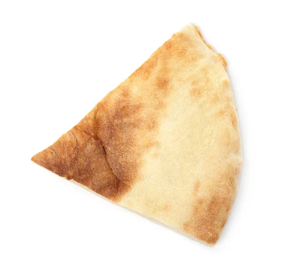 Piece Fresh Pita Bread White Background Top View — Stock Photo, Image