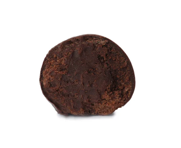 Deliciosa Trufa Chocolate Doce Isolada Branco — Fotografia de Stock