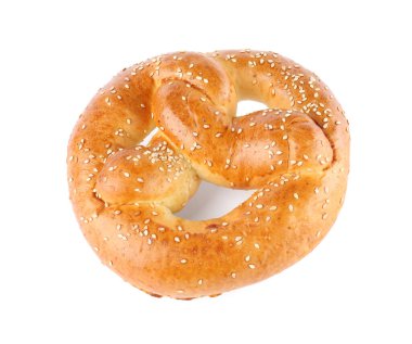 Beyaz üzerine izole edilmiş taze pişmiş kraker.