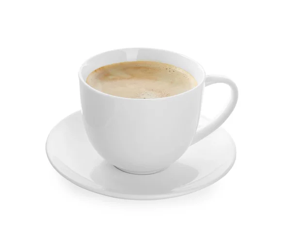 一杯美味的咖啡 用白色隔离 — 图库照片