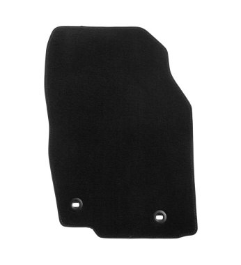 Beyaz zeminde siyah halı var.