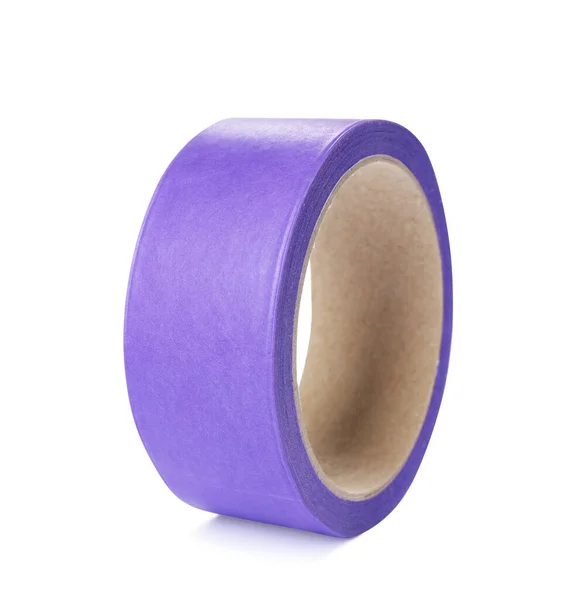 Roll Violet Adhesive Tape Isolated White — Stock Photo, Image