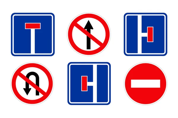 Набір Різними Дорожніми Знаками Білому Тлі — стокове фото