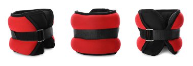 Beyaz arka planda tartma ajanları, pankart tasarımı. Spor malzemeleri.