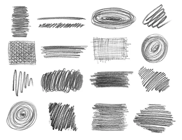 Beyaz arkaplan üzerine el çizimi kalem karalaması ile ayarlayın, üst görünüm