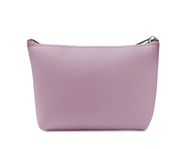 Stylish Lilac Cosmetic Bag Isolated White — Stock Photo, Image