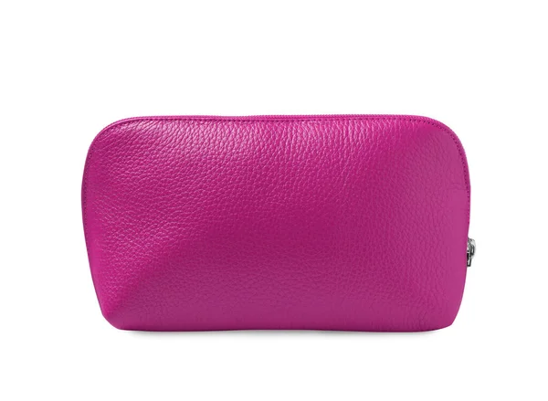 Stylish Pink Cosmetic Bag Isolated White — Stock Photo, Image