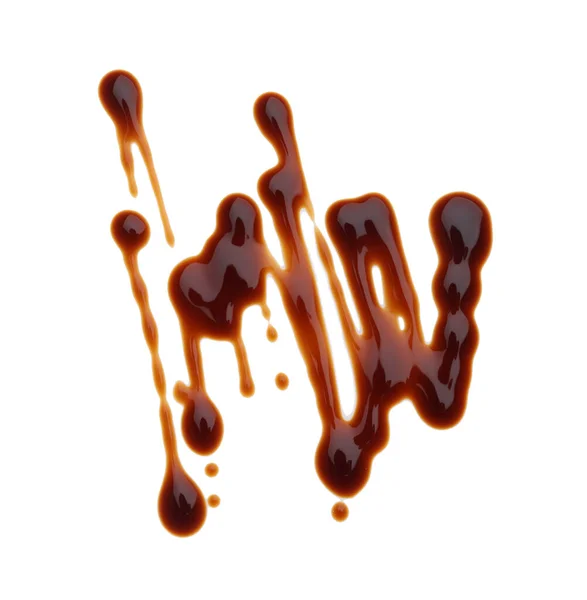 Smear Soy Sauce White Background Top View — Stock Photo, Image