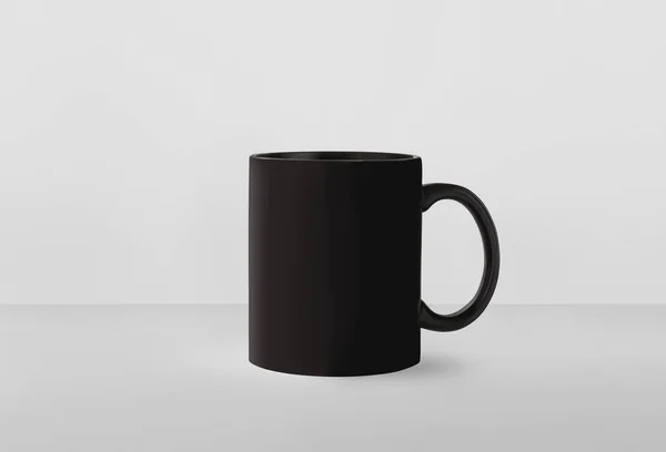 Schwarze Keramiktasse Auf Weißem Hintergrund Mockup Für Design — Stockfoto