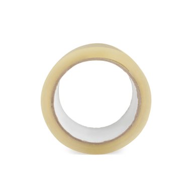 Yapışkan bant rulosu beyaza izole edildi