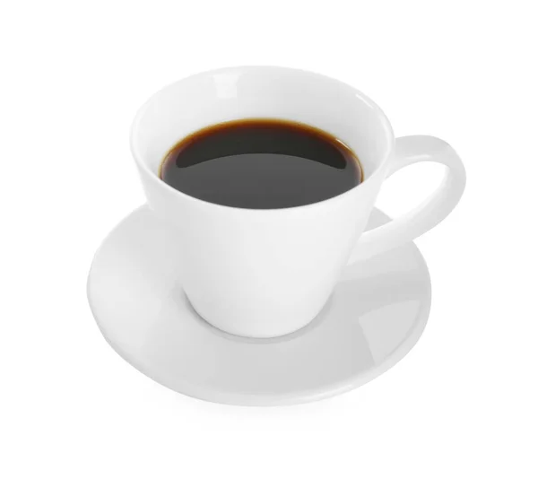 Csésze Finom Kávé Izolált Fehér — Stock Fotó