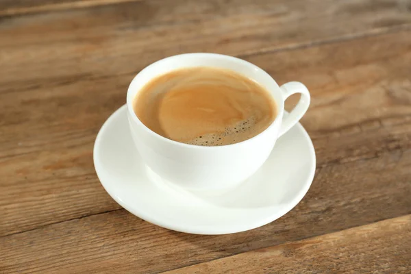 Kopje Lekkere Koffie Houten Tafel — Stockfoto