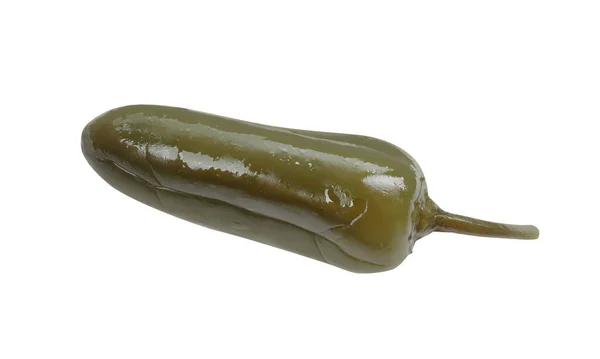 Ingelegde Groene Jalapeno Peper Geïsoleerd Wit — Stockfoto