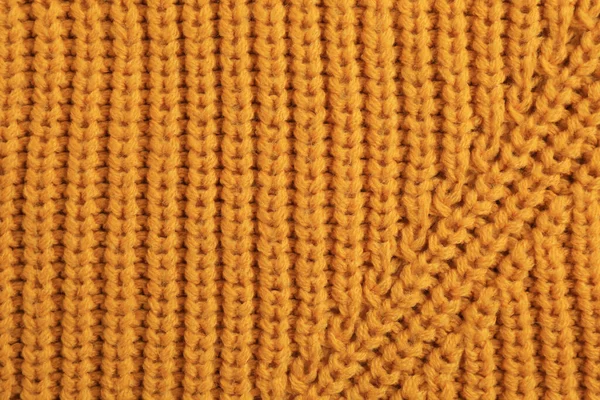 Mooie Oranje Gebreide Stof Als Achtergrond Bovenaanzicht — Stockfoto