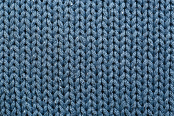 Beautiful Pale Blue Knitted Fabric Background Top View — Stock Photo, Image