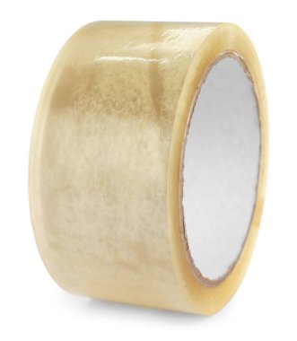 Yapışkan bant rulosu beyaza izole edildi