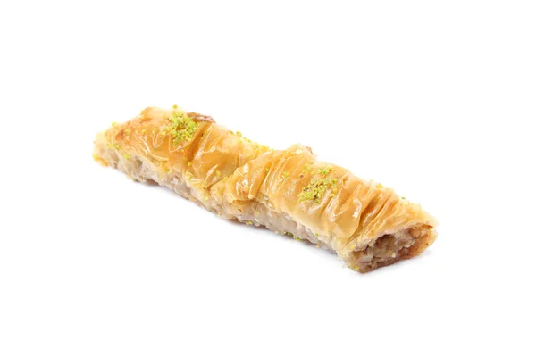 Délicieux Baklava Aux Pistaches Sur Fond Blanc — Photo