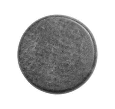 Gri kaplıca taşı beyaza izole edilmiş, üst manzara