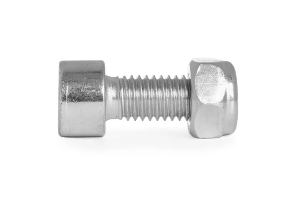 Metal Socket Bolt Nut Isolated White — Stock Photo, Image