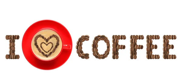 Hou Van Koffie Fase Gemaakt Van Gebrande Bonen Kopje Hete — Stockfoto