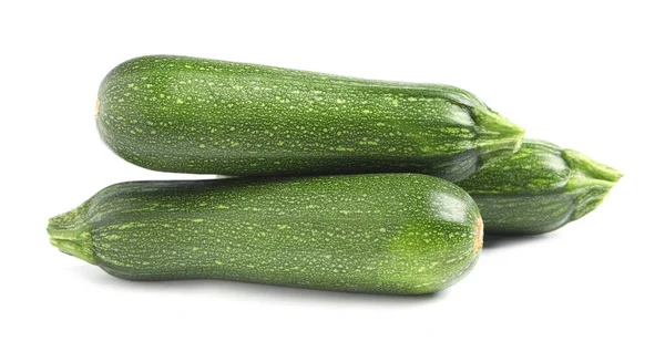 Courgettes Mûres Crues Fraîches Sur Fond Blanc — Photo