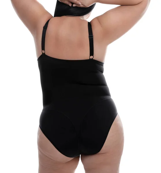 Bagsidebillede Overvægtig Kvinde Beige Undertøj Baggrund Closeup Størrelse Model — Stock-foto © NewAfrica #540515828