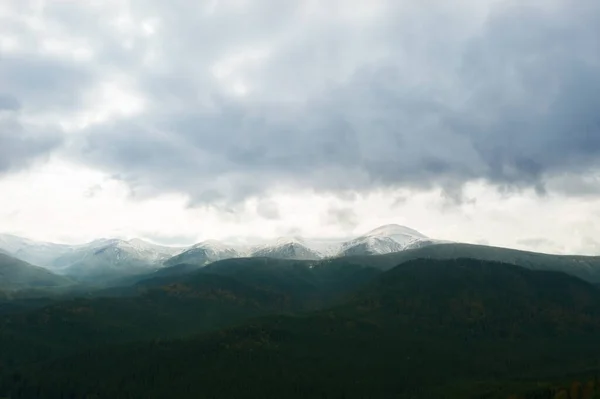 Aerial View Beautiful Forest Mountains Autumn Day — Stockfoto