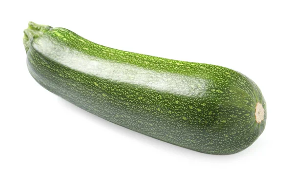 Eine Rohe Reife Zucchini Isoliert Auf Weiß — Stockfoto