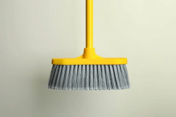 Plastic Broom Light Background Cleaning Tool — Stock Photo, Image