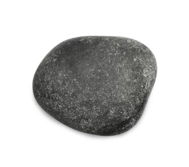 Siyah spa taşı beyaza izole edilmiş, üst manzara