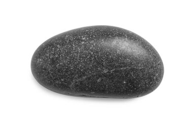 Siyah spa taşı beyaza izole edilmiş, üst manzara