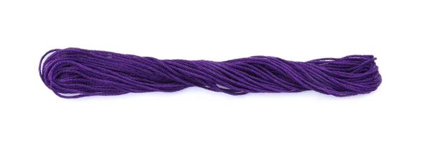 Яскраво Фіолетова Вишивка Нитка Білому Тлі — стокове фото