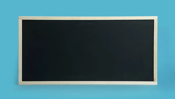 Clean Black Chalkboard Light Blue Background — Stock Photo, Image