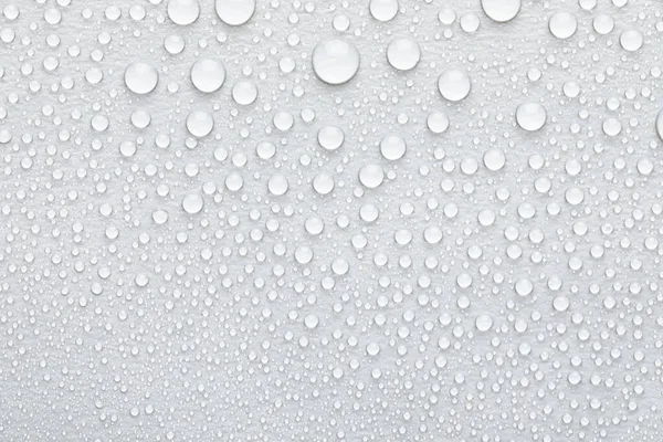 Waterdruppels Witte Achtergrond Bovenaanzicht — Stockfoto