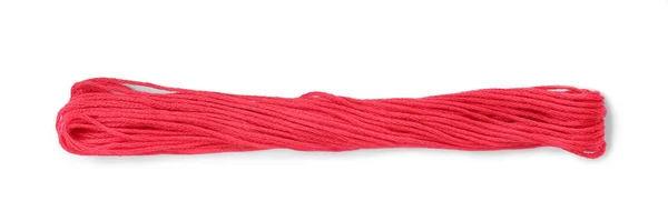 Light Crimson Embroidery Thread White Background — Stock Photo, Image
