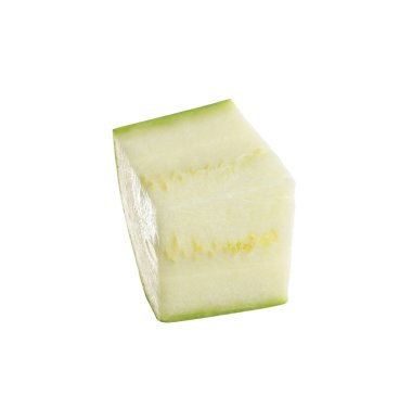 Olgun yeşil kabak parçası beyaza izole edilmiş.