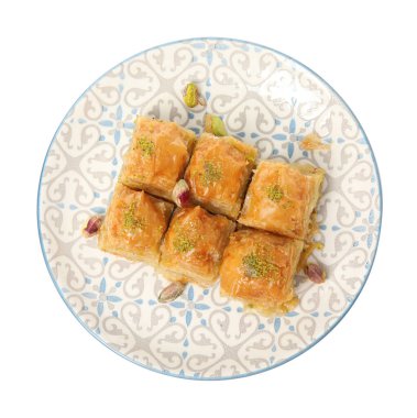 Beyaz fındıklı, enfes bir baklava tabağı.