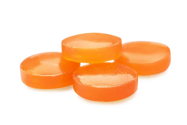 Πορτοκαλί Βήχα Σταγόνες Λευκό Φόντο Φαρμακευτικό Προϊόν — Φωτογραφία Αρχείου