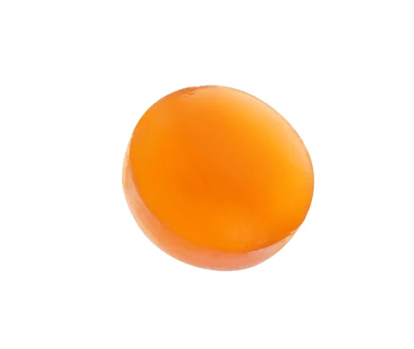 Jedna Kropla Pomarańczowego Kaszlu Odizolowana Białym — Zdjęcie stockowe