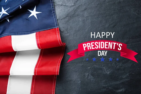 Feliz Día Del Presidente Día Festivo Federal Bandera Americana Texto — Foto de Stock