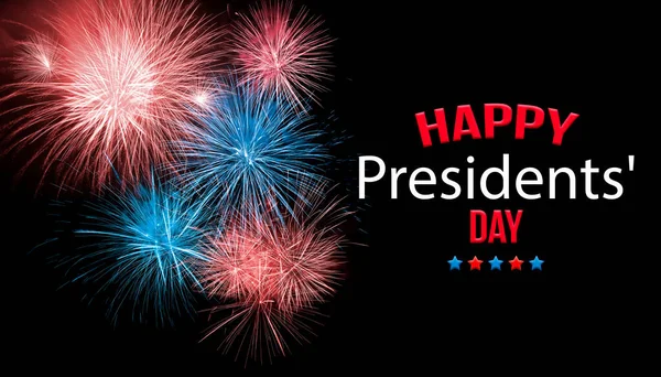 Happy President Day Bundesfeiertag Wunderschönes Helles Feuerwerk Erhellt Den Nachthimmel — Stockfoto
