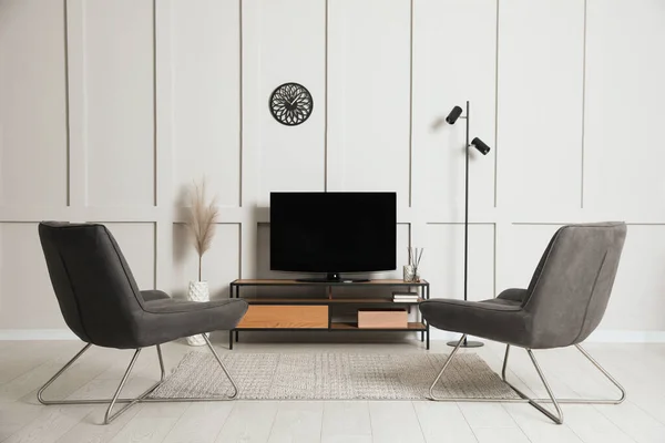 Elegant Room Interior Modern Stand Armchairs — Stock Photo, Image