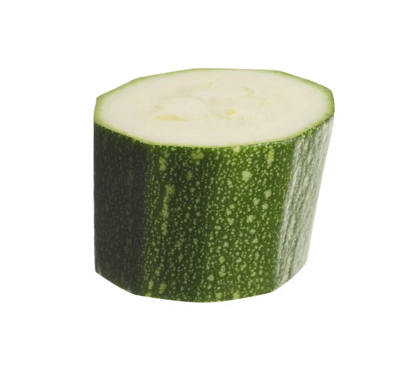 Kousek Zelené Zralé Cukety Izolované Bílém — Stock fotografie