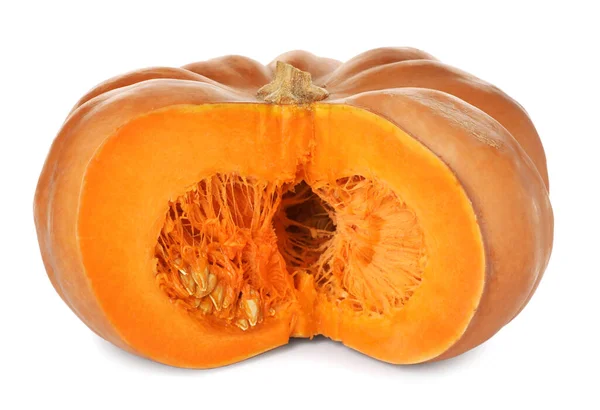 Sliced Fresh Ripe Pumpkin Isolated White — Stock Photo, Image