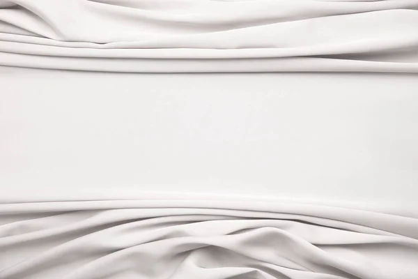 Arka Plan Olarak Narin Beyaz Ipeğin Dokusu Üst Görünüm — Stok fotoğraf