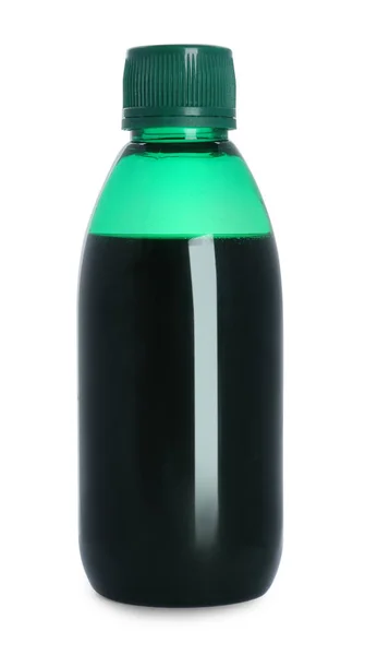 Пляшка Сиропу Від Кашлю Ізольована Білому — стокове фото