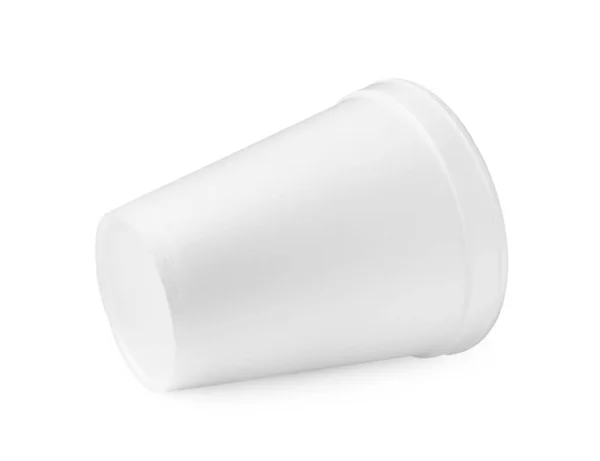 Una Tazza Polistirolo Pulito Isolato Bianco — Foto Stock