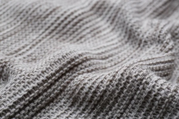 Beautiful Grey Knitted Fabric Background Closeup Royalty Free Stock Images