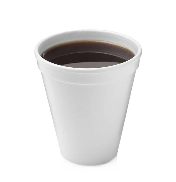 Styrofoam Cup Coffee Isolated White — Stock Photo, Image